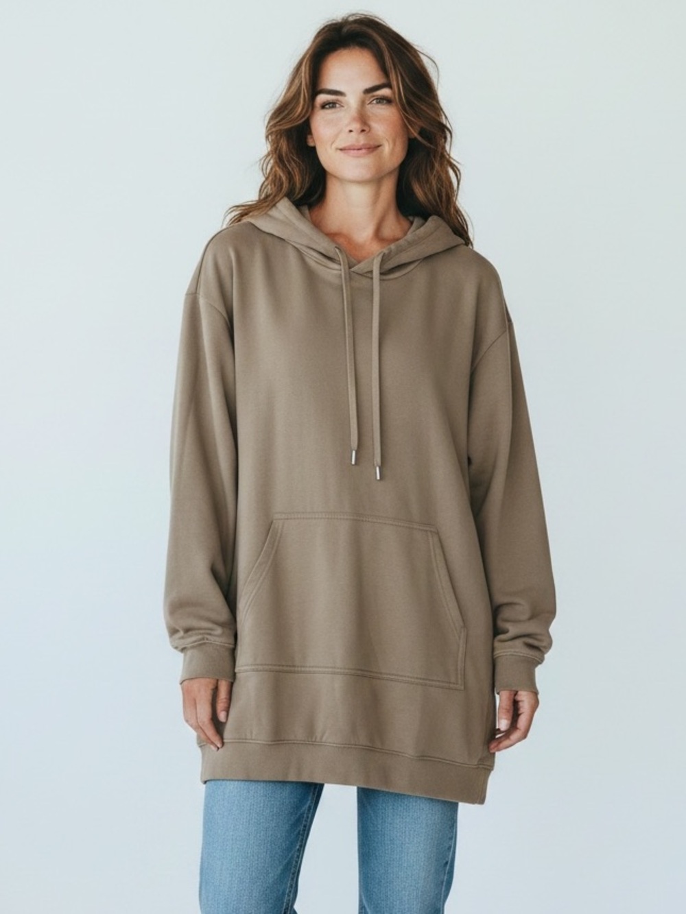 H&M Tan Hoodie Sweatshirt Dress
